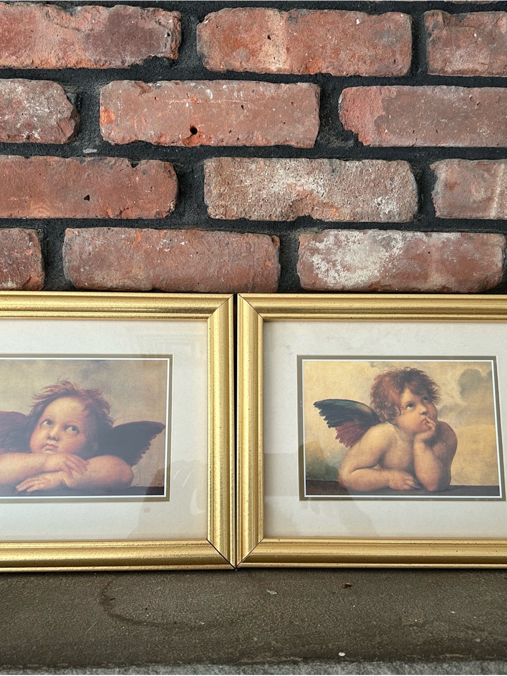 2 Vintage Wood Gold Frame Art Print Angels Cherubs Of Sistine Chapel By Raphael